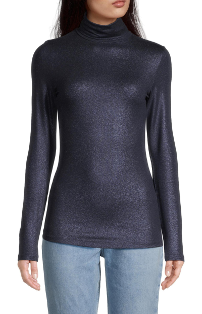 Sayla Metallic Turtleneck in marine