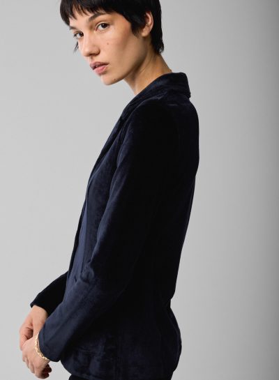 Chita Velour Blazer in marine - Image 6