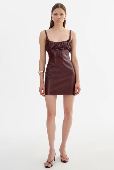 MALIKA Faux Leather Dress - sz small - Image 7