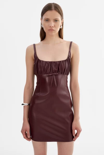 MALIKA Faux Leather Dress - sz small - Image 6