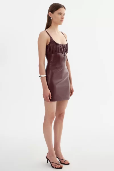 MALIKA Faux Leather Dress - sz small - Image 3