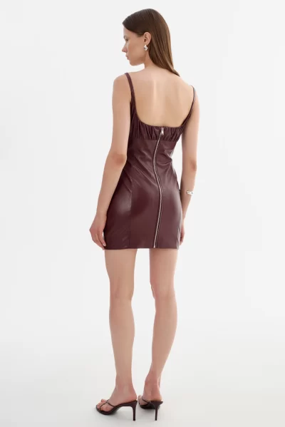 MALIKA Faux Leather Dress - sz small - Image 2