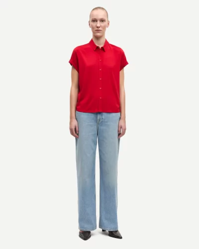 MAJAN SS SHIRT in Haute Red - Image 6