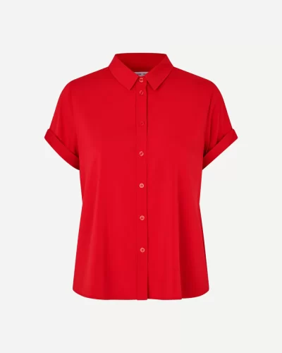 MAJAN SS SHIRT in Haute Red - Image 3