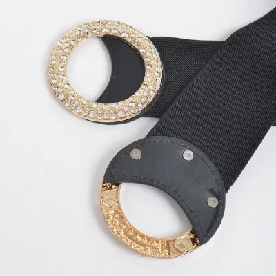 Rhinestone Buckle Elastic Belt - Image 4