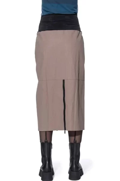Blakley Zip Skirt in Beige - Image 2