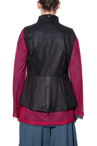 Evie Peplum Vest in Black - Image 3