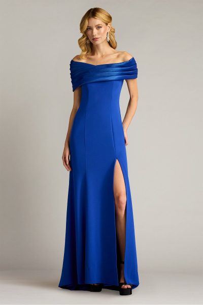 Dalton Contrast Off-Shoulder Gown in mystic blue - Image 3