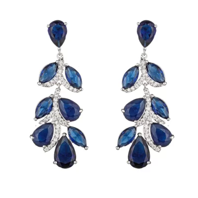 Julie Drop Earrings in blue - Image 2