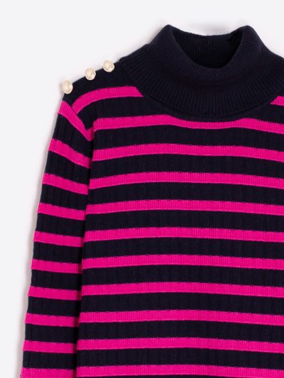 JR C/VUELTO TURTLENECK in navy pink - Image 2