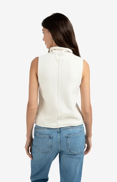 Seaside Sleeveless sweater in off white - Image 6