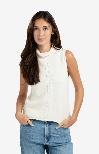 Seaside Sleeveless sweater in off white - Image 8