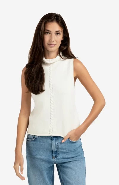 Seaside Sleeveless sweater in off white - Image 5