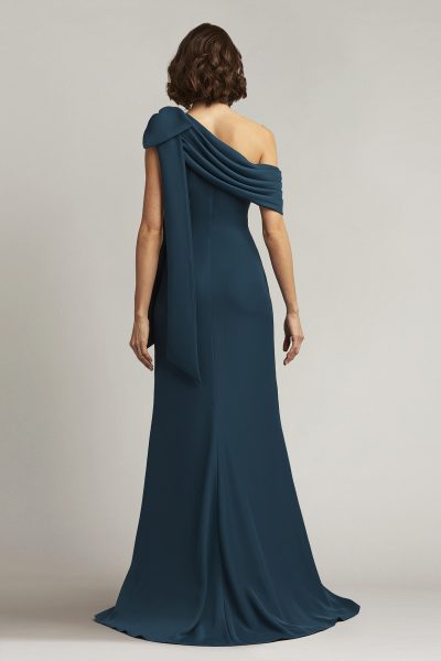 Cassia Bow-Shoulder Crepe Gown - COMING SOON - Image 4