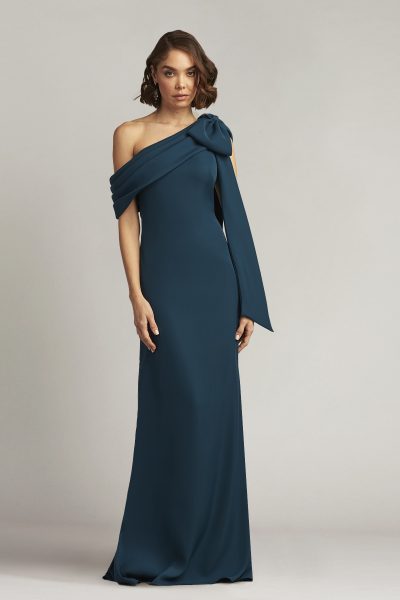 Cassia Bow-Shoulder Crepe Gown - COMING SOON - Image 2