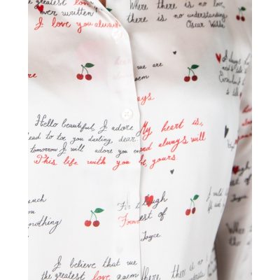 TEA CHERRY AND LETTERS SHIRT - Image 4