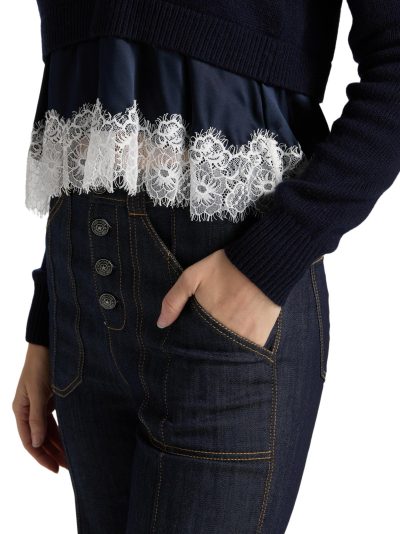 Zyla Lace-Trimmed Sweater - Image 4