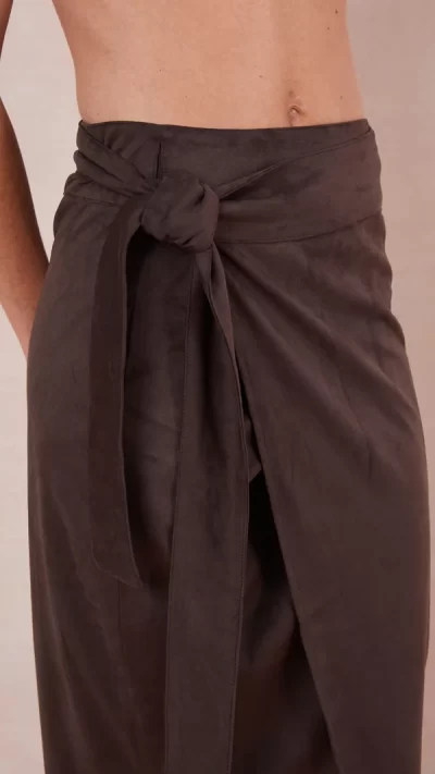 Livia Faux Suede Wrap Skirt - Image 4