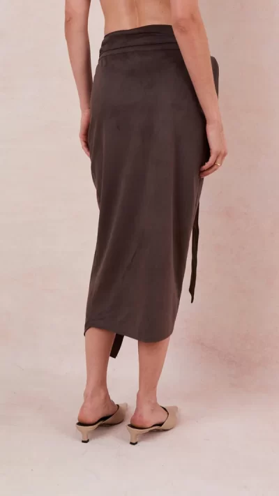 Livia Faux Suede Wrap Skirt - Image 3