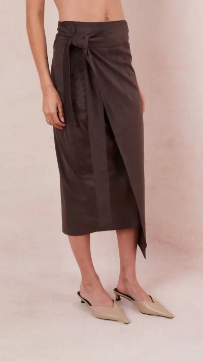 Livia Faux Suede Wrap Skirt - Image 5