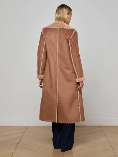 Citron Faux Fur Maxi Coat - sz 4 - Image 4