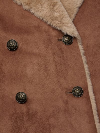 Citron Faux Fur Maxi Coat - sz 4 - Image 3
