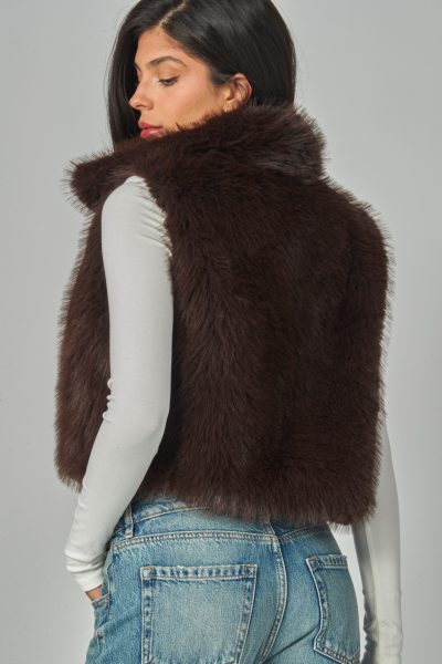 Rosita Faux Fur Crop Vest - Image 3