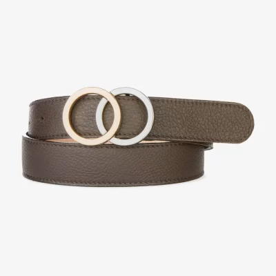 Otir Pebbled Belt in chestnut - Image 3