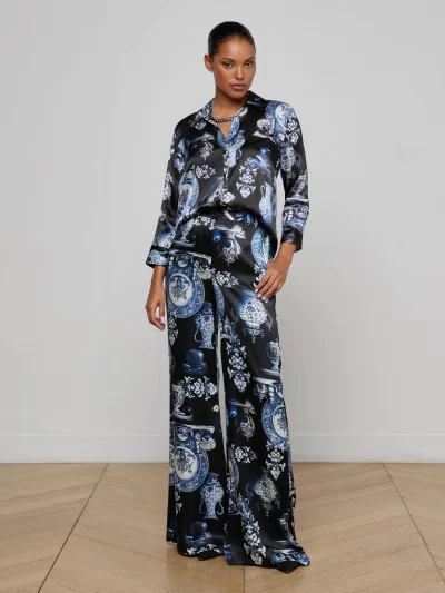 Dani Silk Blouse in porcelain blue - Image 5
