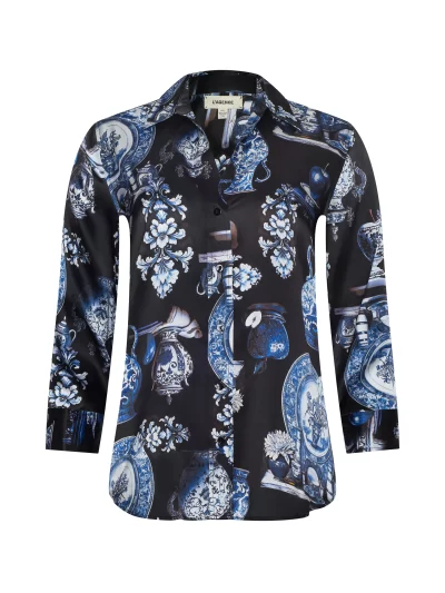 Dani Silk Blouse in porcelain blue - Image 2