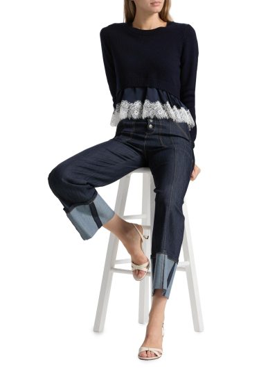 Zyla Lace-Trimmed Sweater - Image 2