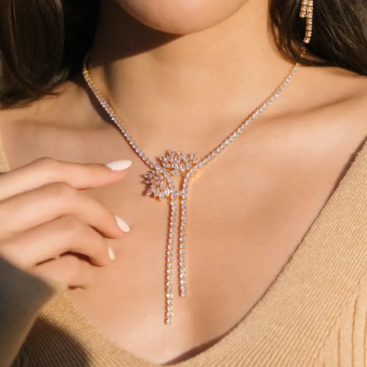 Audrey Cz Drop Necklace - Image 4