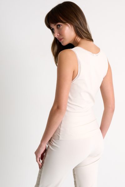 Brandy V-neck lycra camisole in beige - Image 4