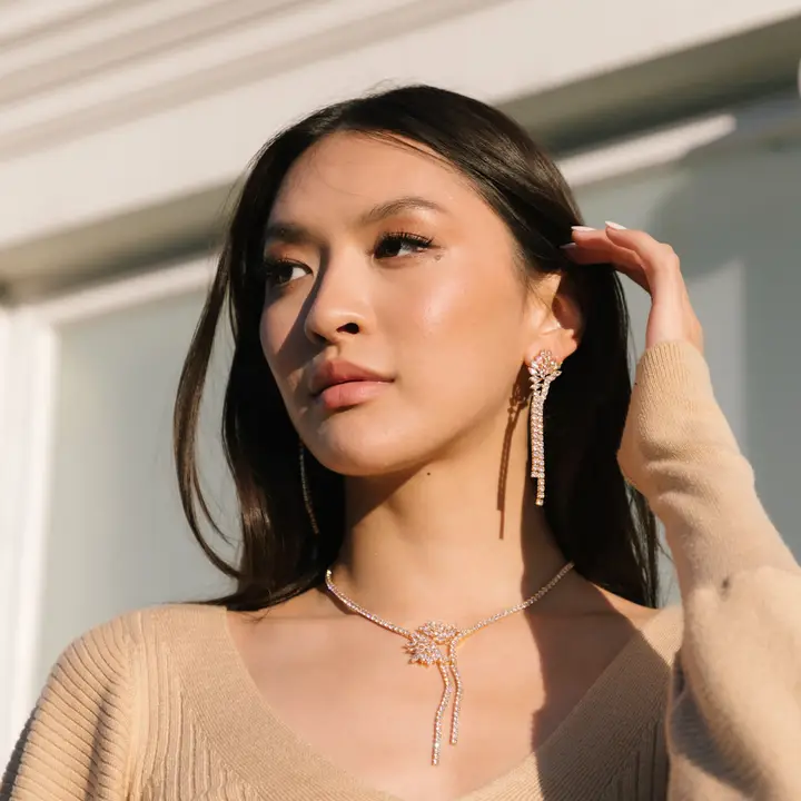 Audrey Cz Drop Necklace - Image 3