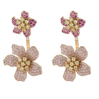 Flower Crystal Earrings - Image 2