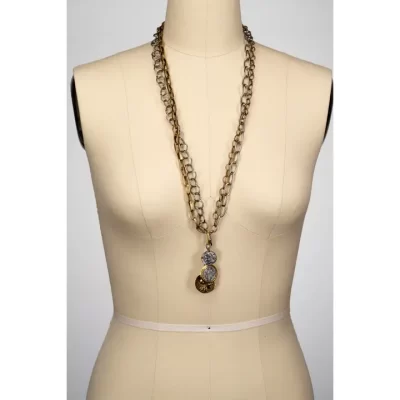 LIZA RUSTICIA COIN NECKLACE IN TWO-TONE - Image 3