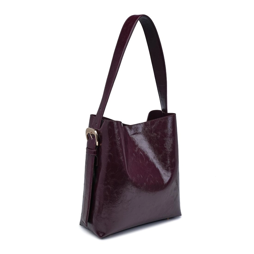 Brooke Bucket bag in burgundy - Image 4