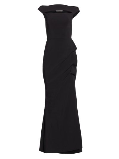 Melania Off-The-Shoulder Gown in black - Image 3