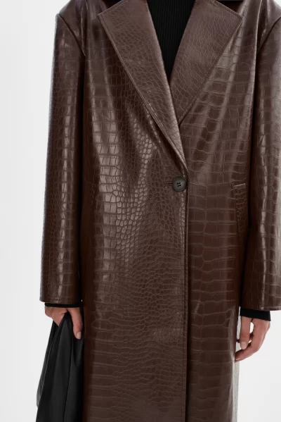 EBBA Faux Leather Croco Coat - sz small - Image 6