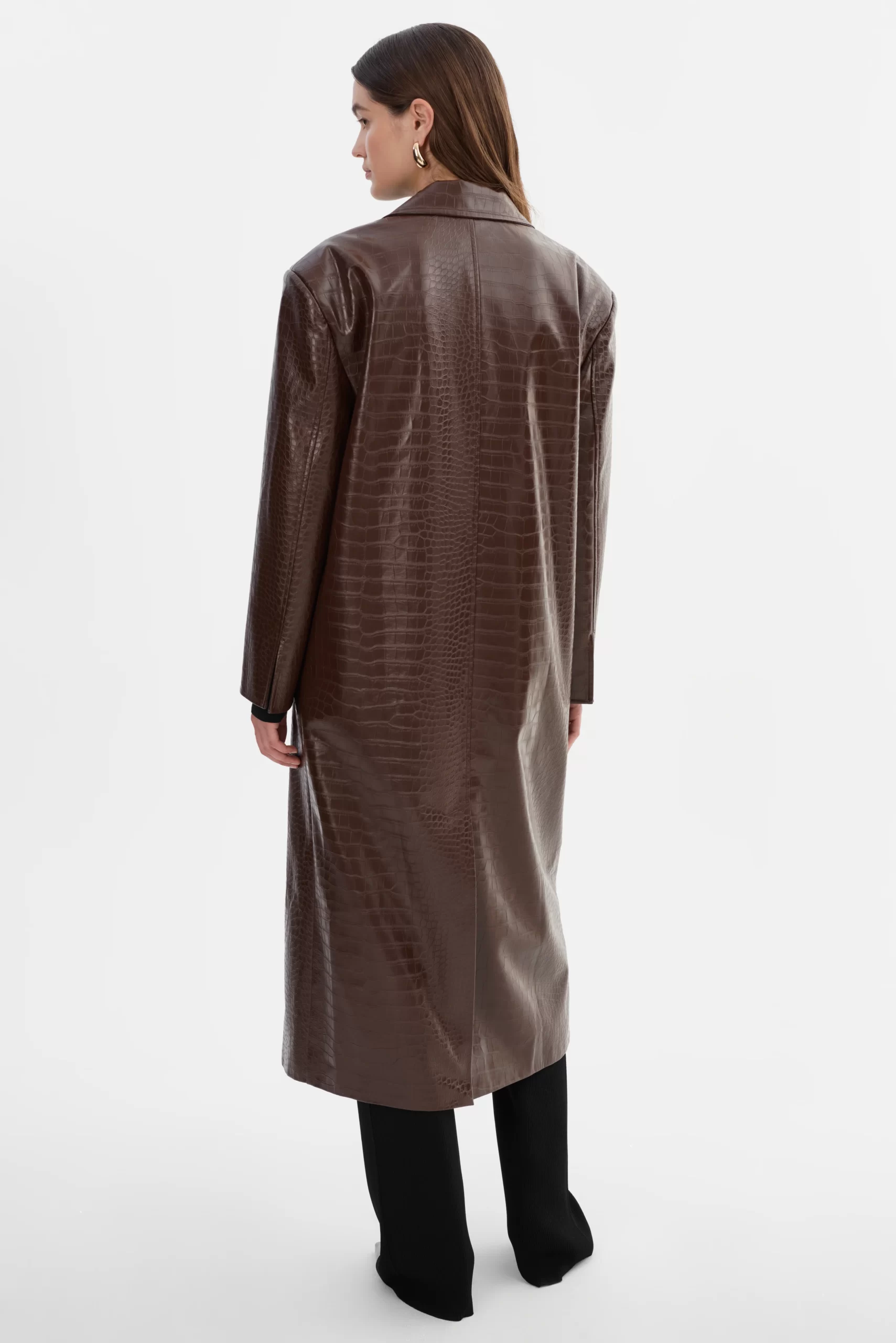 EBBA Faux Leather Croco Coat - sz small - Image 3