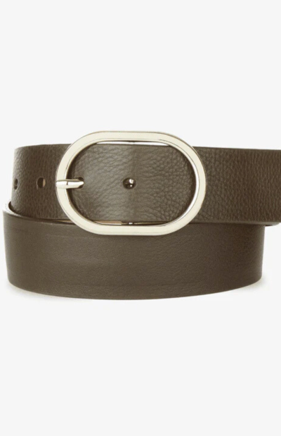 Medora Pebbled Belt in Chestnut