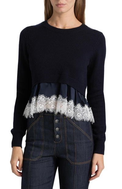 Zyla Lace-Trimmed Sweater