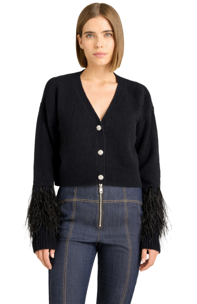 BRIA FEATHER CARDIGAN