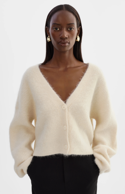 MINNIE Knit Cardigan in ivory