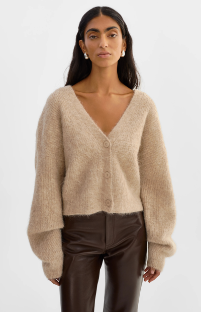 MINNIE Knit Cardigan in heather beige