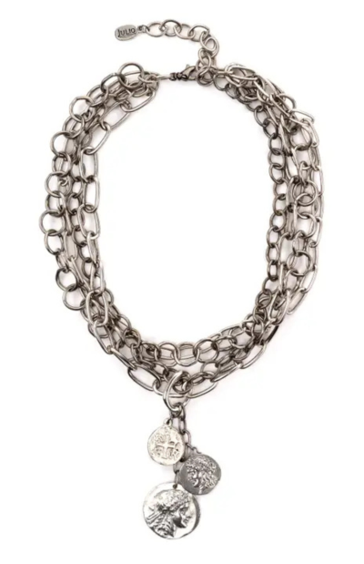 LINZA RUSTICIA COIN NECKLACE IN SILVER