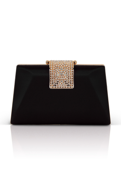 Amira Satin clutch in black