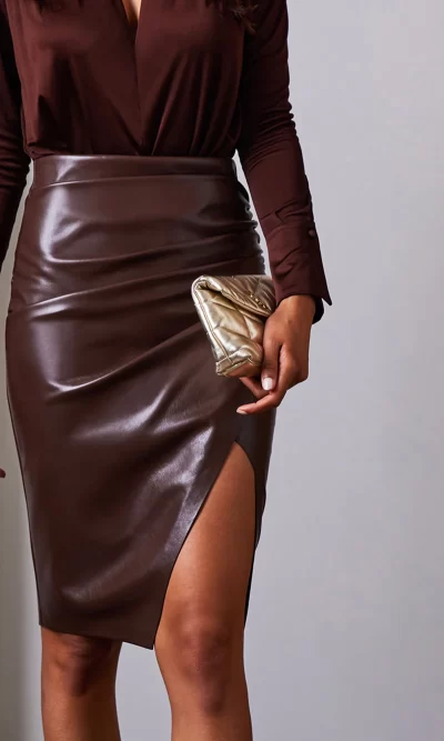 Gina Vegan Leather Skirt - Image 6
