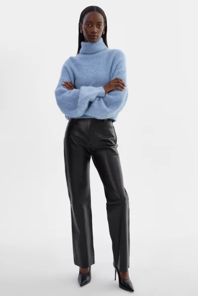 GARCELLE Wool Turtleneck Sweater in heather blue - Image 6