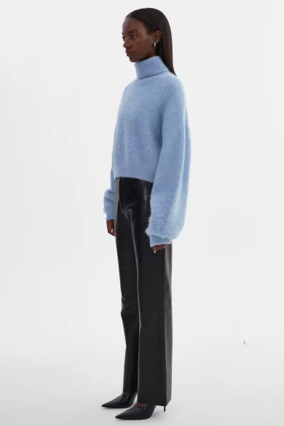 GARCELLE Wool Turtleneck Sweater in heather blue - Image 2